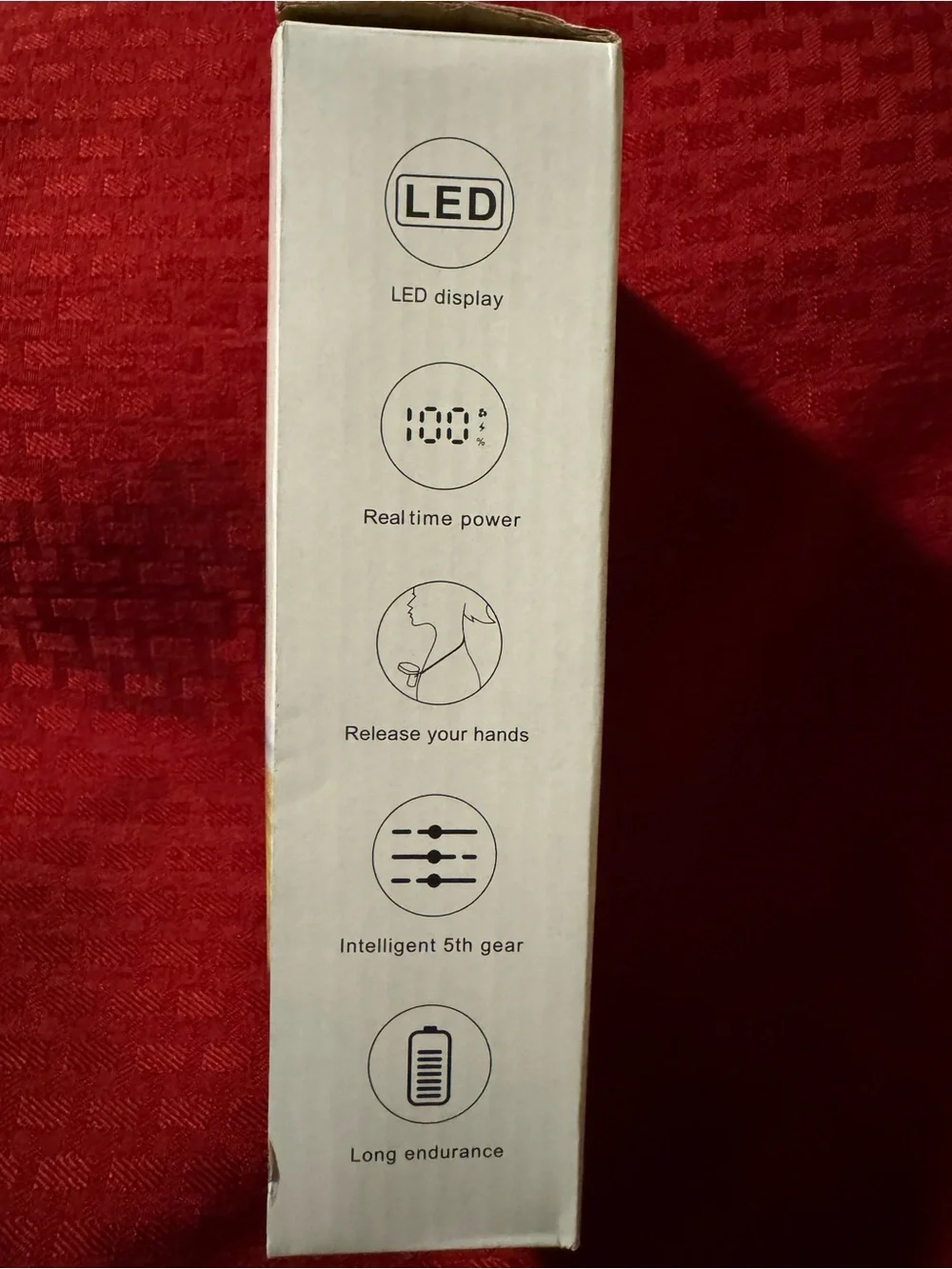 TECHTOP LED Digital Display Portable Fan - white